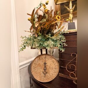 Rustic Floral Arrangement on Vintage Rusty Crusty  Scale